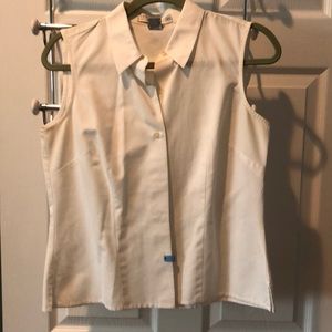Geoffrey Beene white sleeveless button down